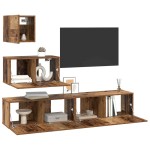 vidaXL Set comodă TV 4 pcs Lemn vechi 80 x 30 x 30 cm Lemn compozit vidaXL Set comodă TV 4 pcs Lemn vechi 80 x 30 x 30 cm Lemn compozit