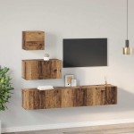 vidaXL Set comodă TV 4 pcs Lemn vechi 80 x 30 x 30 cm Lemn compozit vidaXL Set comodă TV 4 pcs Lemn vechi 80 x 30 x 30 cm Lemn compozit