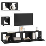 vidaXL Set comodă TV 4 pcs Stejar negru 80 x 30 x 30 cm Lemn compozit vidaXL Set comodă TV 4 pcs Stejar negru 80 x 30 x 30 cm Lemn compozit