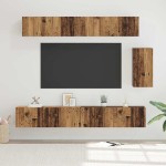 vidaXL Set comodă TV 6 pcs Lemn vechi 100 x 30 x 30 cm Lemn compozit vidaXL Set comodă TV 6 pcs Lemn vechi 100 x 30 x 30 cm Lemn compozit