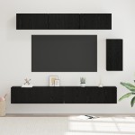 vidaXL Set comodă TV 6 pcs Stejar negru 100 x 30 x 30 cm Lemn compozit vidaXL Set comodă TV 6 pcs Stejar negru 100 x 30 x 30 cm Lemn compozit