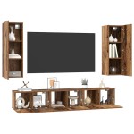 vidaXL Set comodă TV 4 pcs Lemn vechi 30.5 x 30 x 90 cm Lemn compozit vidaXL Set comodă TV 4 pcs Lemn vechi 30.5 x 30 x 90 cm Lemn compozit