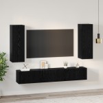 vidaXL Set comodă TV 5 pcs Stejar negru Mediu 30.5 x 30 x 90 cm vidaXL Set comodă TV 5 pcs Stejar negru Mediu 30.5 x 30 x 90 cm