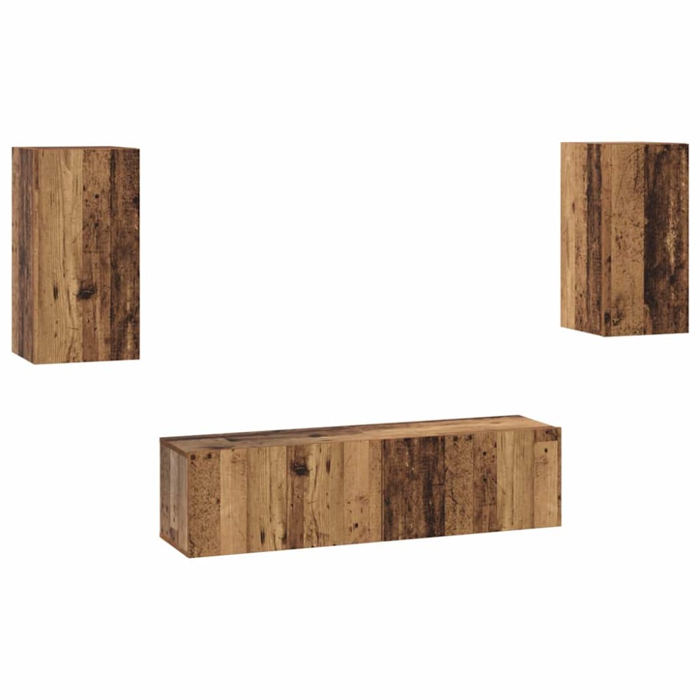 vidaXL Set comodă TV 4 pcs Lemn vechi 30.5 x 30 x 60 cm Lemn compozit