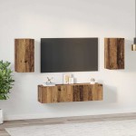 vidaXL Set comodă TV 4 pcs Lemn vechi 30.5 x 30 x 60 cm Lemn compozit vidaXL Set comodă TV 4 pcs Lemn vechi 30.5 x 30 x 60 cm Lemn compozit