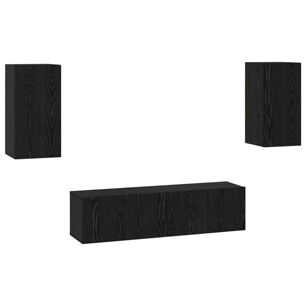 vidaXL Set comodă TV 4 pcs Stejar negru Mediu 30.5 x 30 x 60 cm