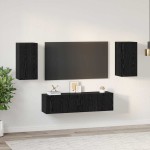 vidaXL Set comodă TV 4 pcs Stejar negru Mediu 30.5 x 30 x 60 cm vidaXL Set comodă TV 4 pcs Stejar negru Mediu 30.5 x 30 x 60 cm