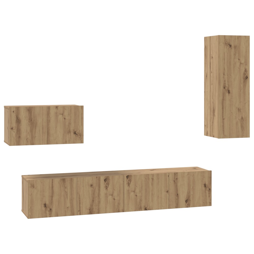 vidaXL Dulap pentru TV pe Perete Pe perete 4 pcs stejar artizanal