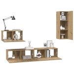 vidaXL Dulap pentru TV pe Perete Pe perete 4 pcs stejar artizanal