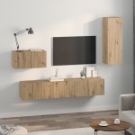 vidaXL Dulap pentru TV pe Perete Pe perete 4 pcs stejar artizanal
