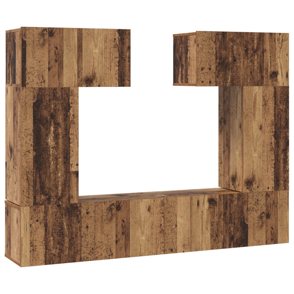 vidaXL Set comodă TV 6 pcs Lemn vechi 80 x 30 x 30 cm Lemn compozit