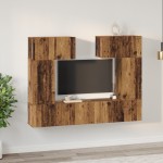 vidaXL Set comodă TV 6 pcs Lemn vechi 80 x 30 x 30 cm Lemn compozit vidaXL Set comodă TV 6 pcs Lemn vechi 80 x 30 x 30 cm Lemn compozit