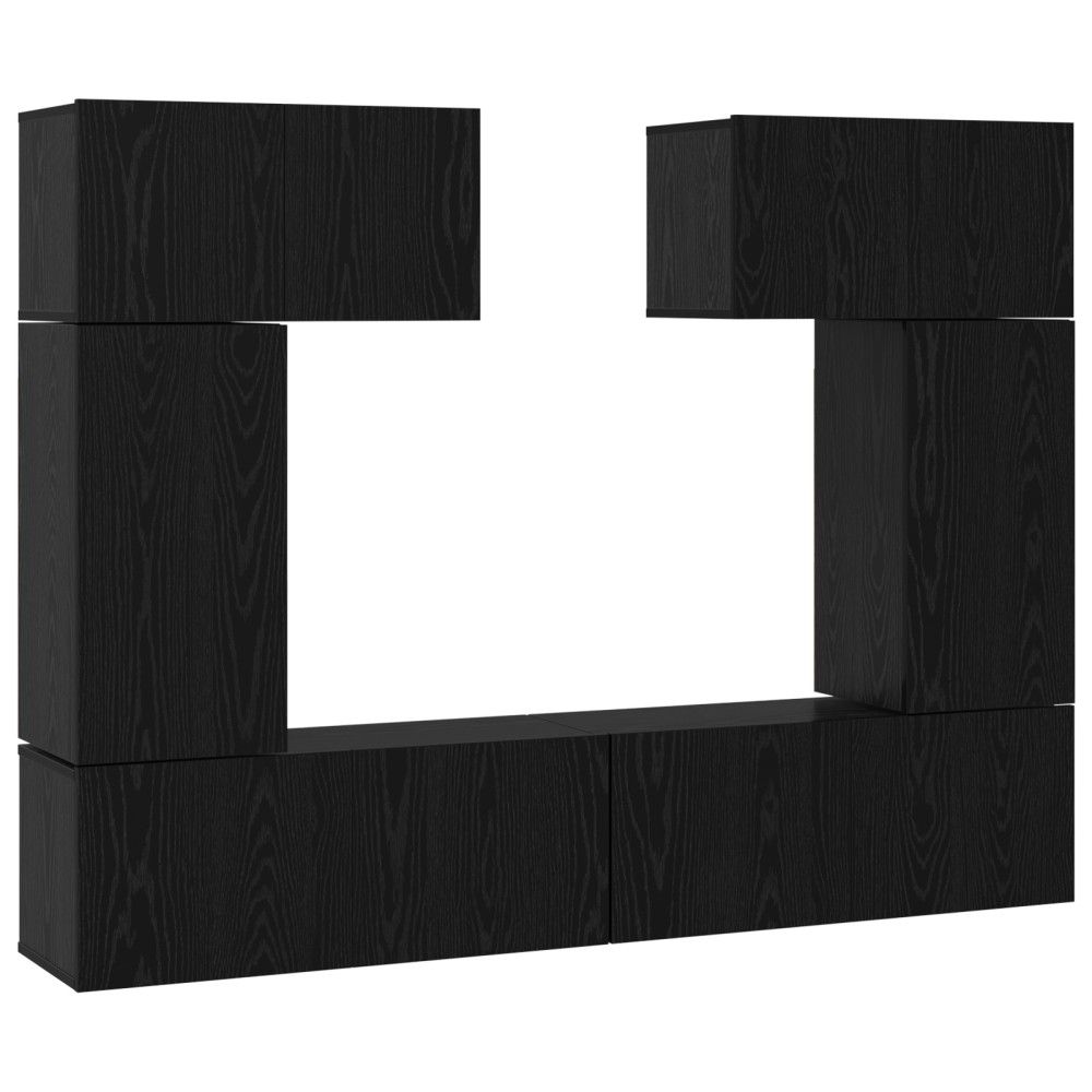 vidaXL Set comodă TV 6 pcs Stejar negru 80 x 30 x 30 cm Lemn compozit