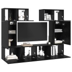 vidaXL Set comodă TV 6 pcs Stejar negru 80 x 30 x 30 cm Lemn compozit vidaXL Set comodă TV 6 pcs Stejar negru 80 x 30 x 30 cm Lemn compozit