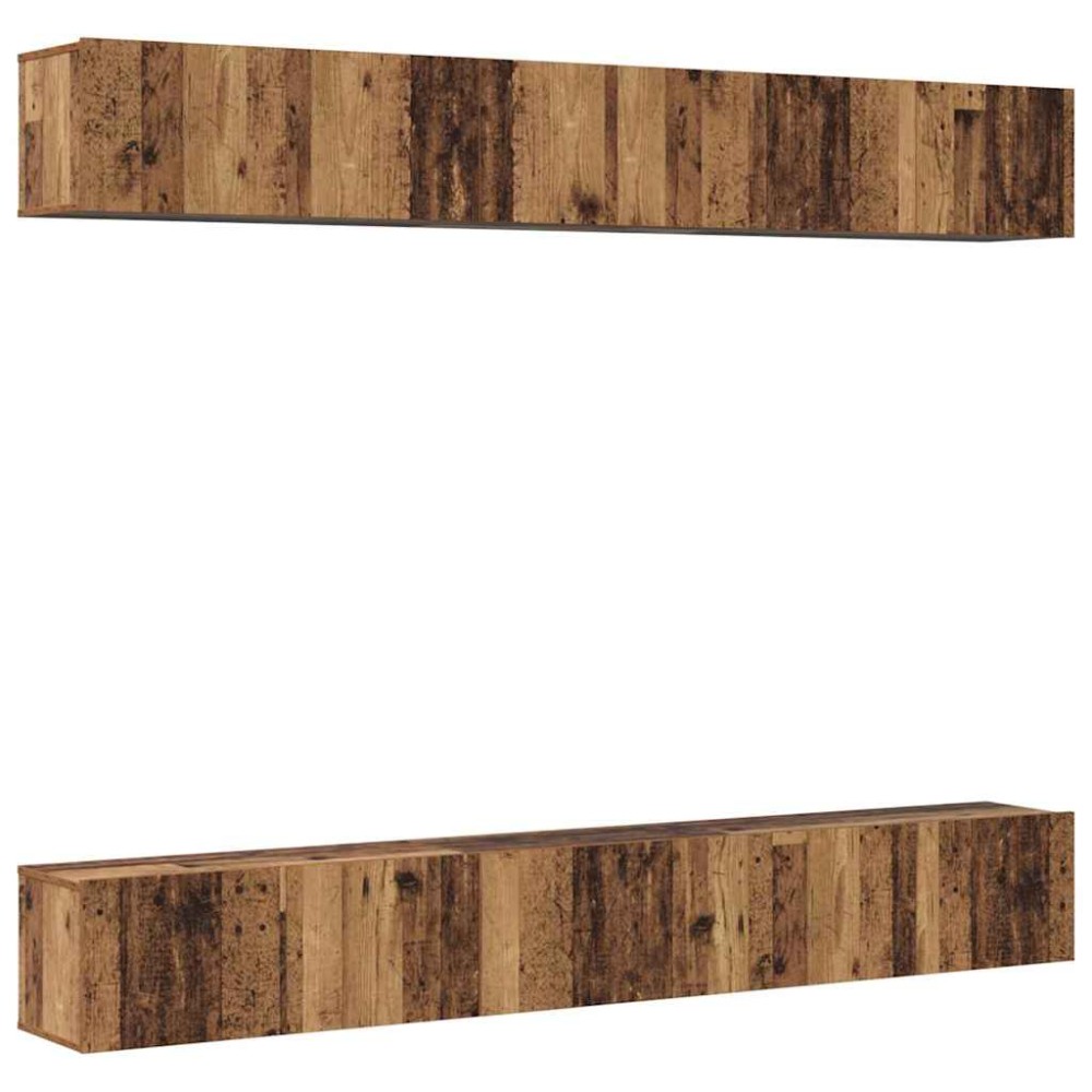 vidaXL Set comodă TV 6 pcs Lemn vechi 80 x 30 x 30 cm Lemn compozit