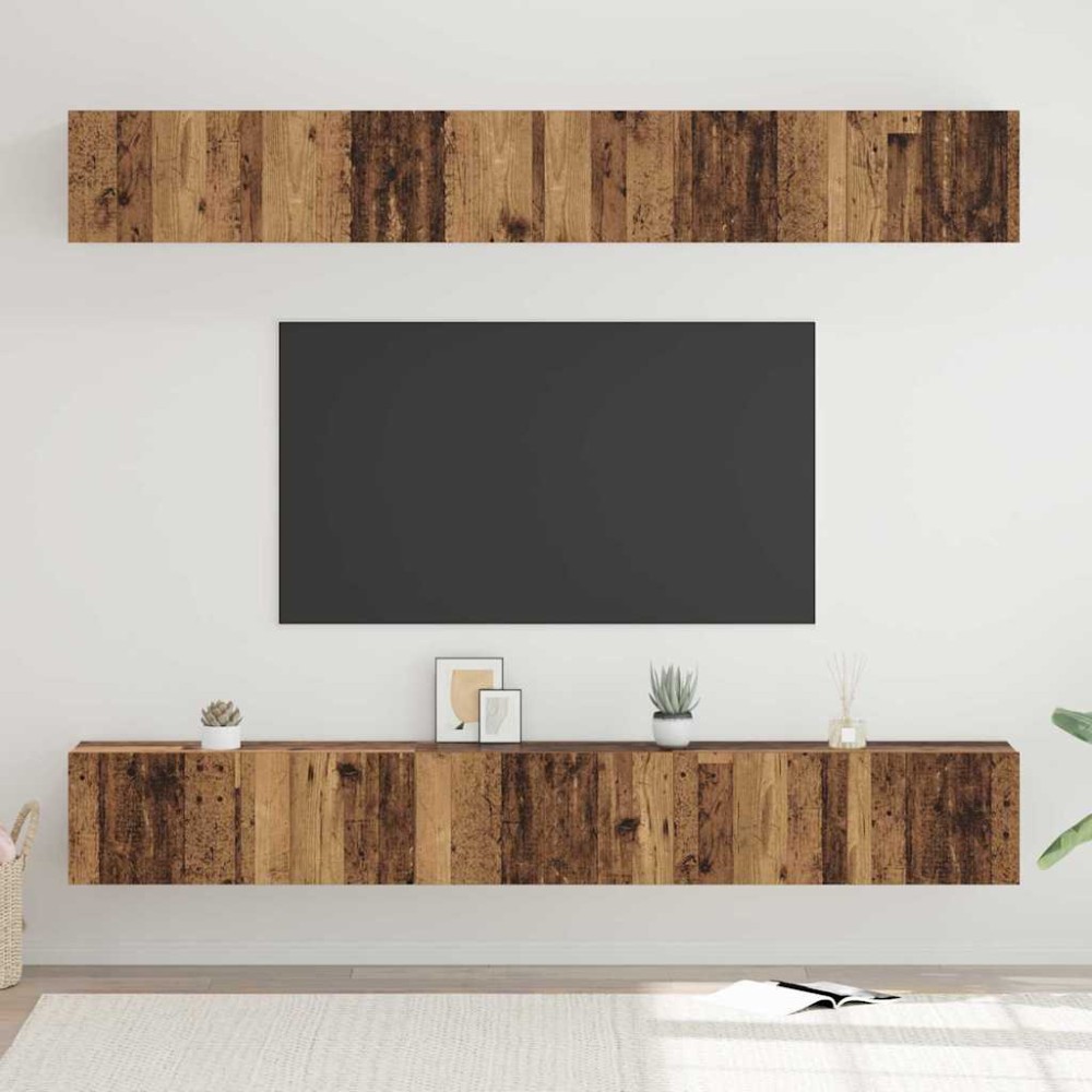 vidaXL Set comodă TV 6 pcs Lemn vechi 80 x 30 x 30 cm Lemn compozit