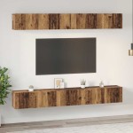 vidaXL Set comodă TV 6 pcs Lemn vechi 80 x 30 x 30 cm Lemn compozit vidaXL Set comodă TV 6 pcs Lemn vechi 80 x 30 x 30 cm Lemn compozit