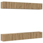 vidaXL Set comodă TV Pe perete 6 pcs stejar artizanal 80 x 30 x 30 cm vidaXL Set comodă TV Pe perete 6 pcs stejar artizanal 80 x 30 x 30 cm