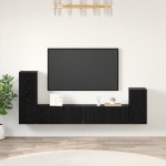 vidaXL Dulap pentru TV pe Perete 4 pcs Stejar negru Lemn compozit