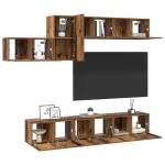 vidaXL Set comodă TV 7 pcs Lemn vechi 60 x 30 x 30 cm Lemn compozit vidaXL Set comodă TV 7 pcs Lemn vechi 60 x 30 x 30 cm Lemn compozit