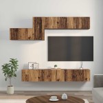 vidaXL Set comodă TV 7 pcs Lemn vechi 60 x 30 x 30 cm Lemn compozit vidaXL Set comodă TV 7 pcs Lemn vechi 60 x 30 x 30 cm Lemn compozit