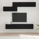 vidaXL Set comodă TV 7 pcs Stejar negru 60 x 30 x 30 cm Lemn compozit vidaXL Set comodă TV 7 pcs Stejar negru 60 x 30 x 30 cm Lemn compozit