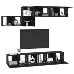 vidaXL Set comodă TV 7 pcs Stejar negru 60 x 30 x 30 cm Lemn compozit vidaXL Set comodă TV 7 pcs Stejar negru 60 x 30 x 30 cm Lemn compozit