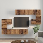 vidaXL Set comodă TV 8 pcs Lemn vechi Mediu 30.5 x 30 x 30 cm vidaXL Set comodă TV 8 pcs Lemn vechi Mediu 30.5 x 30 x 30 cm