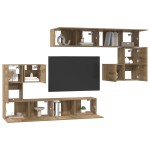 vidaXL Set comodă TV Pe perete 8 pcs stejar artizanal vidaXL Set comodă TV Pe perete 8 pcs stejar artizanal