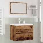 vidaXL Set de mobilier pentru baie 3 pcs Lemn Vechi Lemn compozit