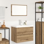 vidaXL Set de mobilier pentru baie Pe perete 3 pcs Stejar negru vidaXL Set de mobilier pentru baie Pe perete 3 pcs Stejar negru