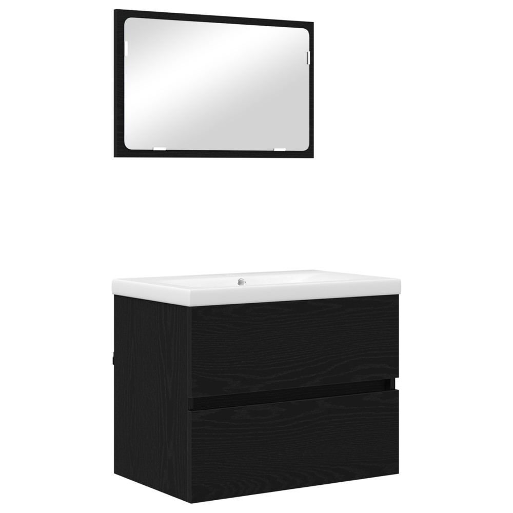 vidaXL Set de mobilier pentru baie Pe perete 3 pcs stejar artizanal