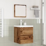 vidaXL Set de mobilier pentru baie cu sertar 2 pcs Lemn vechi și Alb