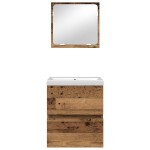 vidaXL Set de mobilier pentru baie cu sertar 2 pcs Lemn vechi și Alb