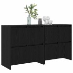 vidaXL Bufeturi 2 pcs Stejar negru 70 x 41 x 75 cm Lemn compozit