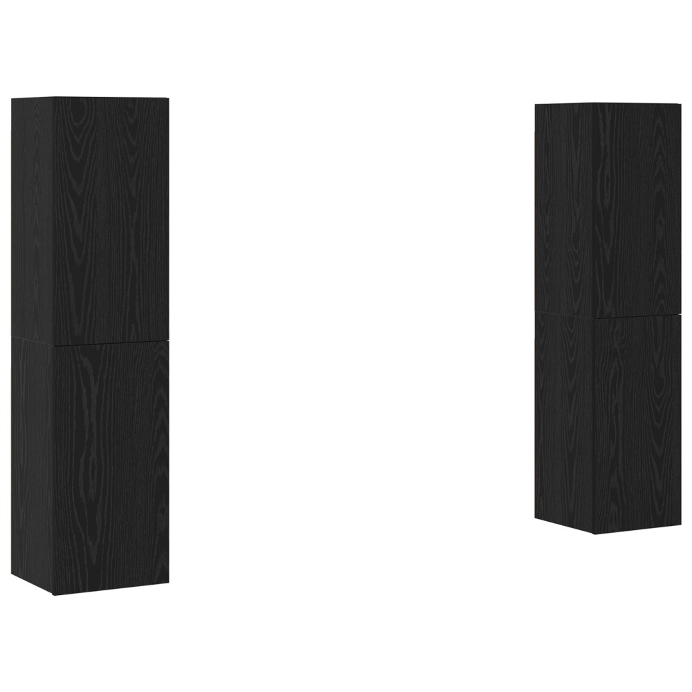 vidaXL Set Dulapuri TV Pe perete 4 pcs Stejar negru 30.5 x 30 x 60 cm