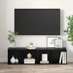 vidaXL Set comodă TV 2 pcs Stejar Negru Lemn compozit vidaXL Set comodă TV 2 pcs Stejar Negru Lemn compozit