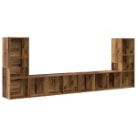 vidaXL Cabinet TV 4 pcs Lemn vechi 37 x 35 x 107.5 cm Lemn stratificat vidaXL Cabinet TV 4 pcs Lemn vechi 37 x 35 x 107.5 cm Lemn stratificat