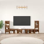 vidaXL Cabinet TV 4 pcs Lemn vechi 37 x 35 x 107.5 cm Lemn stratificat vidaXL Cabinet TV 4 pcs Lemn vechi 37 x 35 x 107.5 cm Lemn stratificat