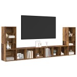 vidaXL Cabinet TV 4 pcs Lemn vechi 37 x 35 x 107.5 cm Lemn stratificat vidaXL Cabinet TV 4 pcs Lemn vechi 37 x 35 x 107.5 cm Lemn stratificat