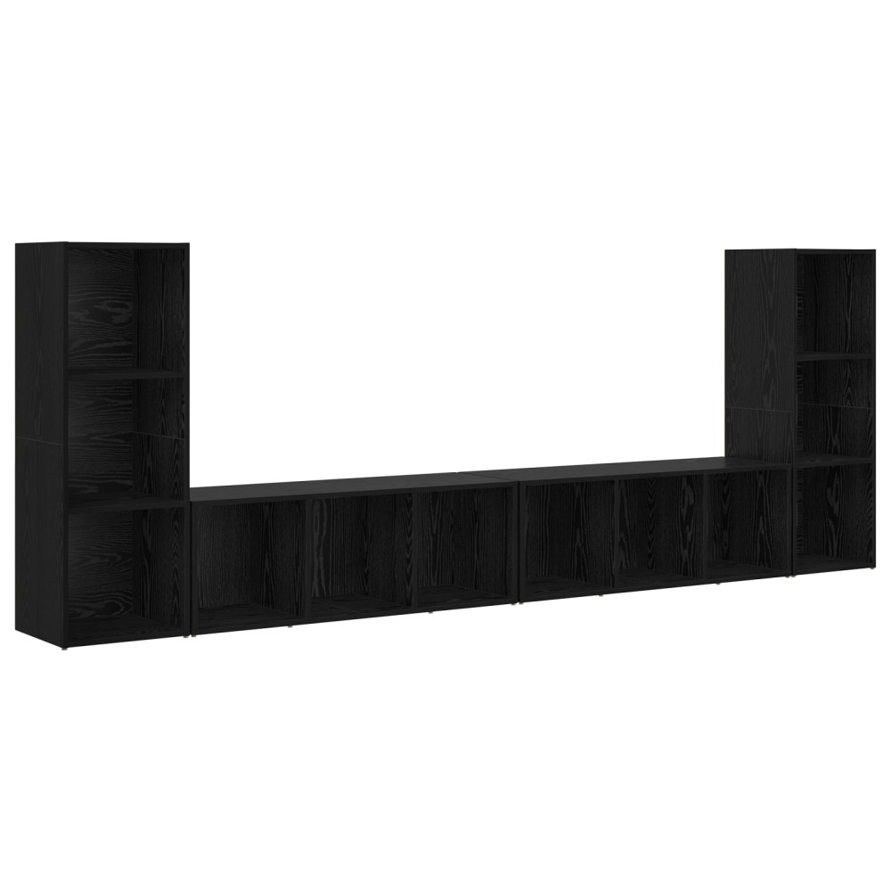 vidaXL Cabinet TV cu raft cu depozitare 4 pcs Stejar negru 37 x 35 x 107.5 cm