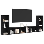 vidaXL Cabinet TV cu raft cu depozitare 4 pcs Stejar negru 37 x 35 x 107.5 cm vidaXL Cabinet TV cu raft cu depozitare 4 pcs Stejar negru 37 x 35 x 107.5 cm