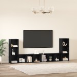 vidaXL Cabinet TV cu raft cu depozitare 4 pcs Stejar negru 37 x 35 x 107.5 cm vidaXL Cabinet TV cu raft cu depozitare 4 pcs Stejar negru 37 x 35 x 107.5 cm