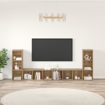 vidaXL Cabinet TV cu raft 4 pcs Stejar artisanal 37 x 35 x 107.5 cm vidaXL Cabinet TV cu raft 4 pcs Stejar artisanal 37 x 35 x 107.5 cm