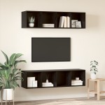 vidaXL Set comodă TV Pe perete 2 pcs Stejar negru 37 x 37 x 142.5 cm vidaXL Set comodă TV Pe perete 2 pcs Stejar negru 37 x 37 x 142.5 cm