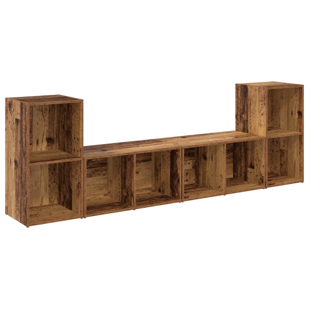 vidaXL Set comodă TV 4 pcs Lemn vechi 37 x 35 x 72 cm Lemn compozit