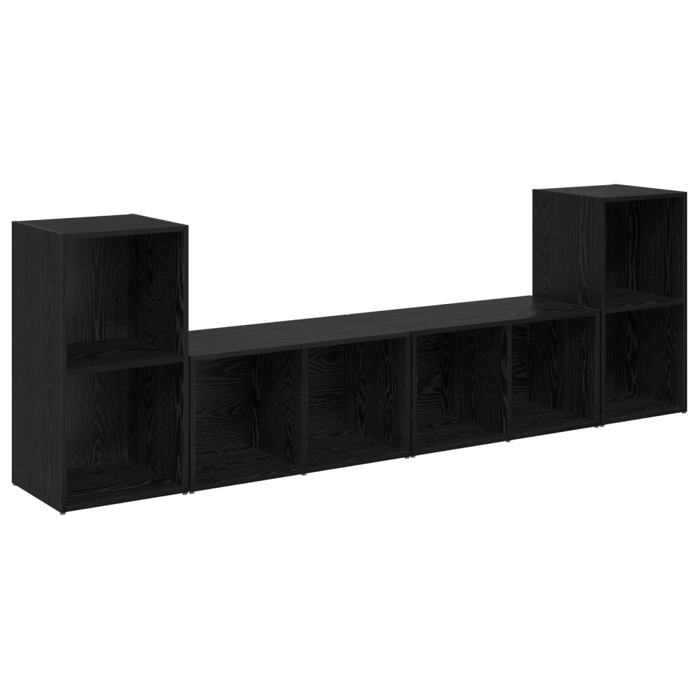 vidaXL Set comodă TV 4 pcs Stejar negru 37 x 35 x 72 cm Lemn compozit