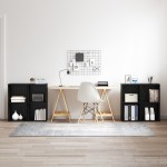 vidaXL Set comodă TV 4 pcs Stejar negru 37 x 35 x 72 cm Lemn compozit vidaXL Set comodă TV 4 pcs Stejar negru 37 x 35 x 72 cm Lemn compozit