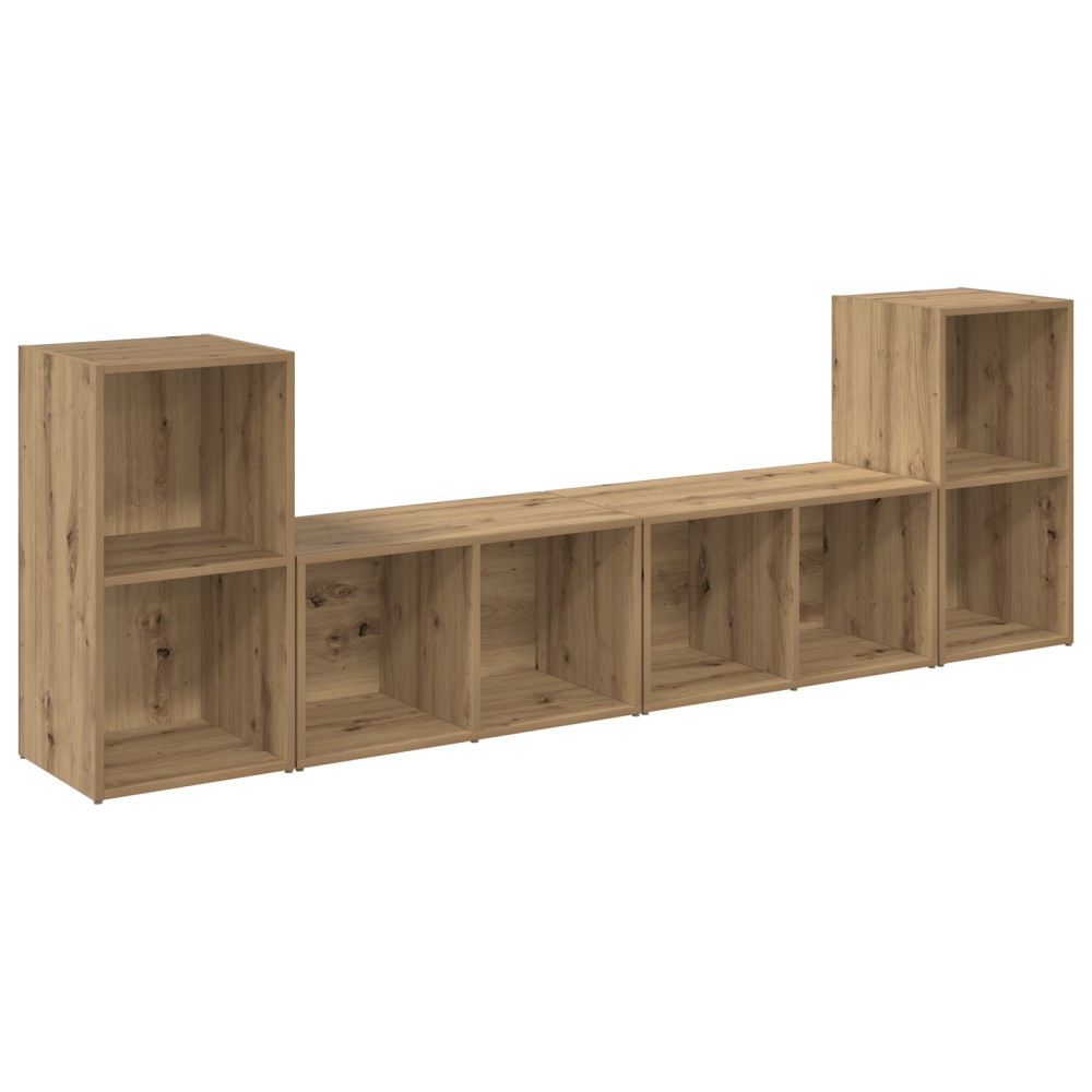 vidaXL Set comodă TV 4 pcs stejar artizanal 37 x 35 x 72 cm