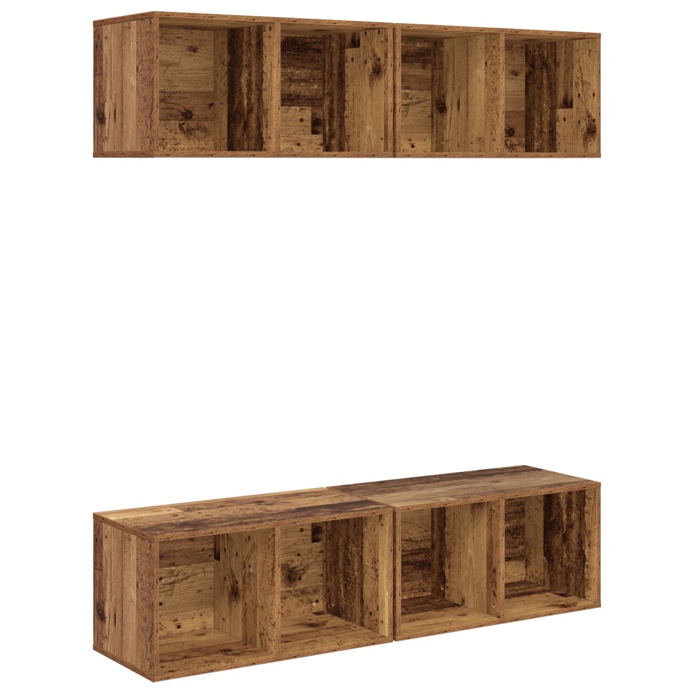 vidaXL Dulap pentru TV pe Perete 4 pcs Lemn vechi 37 x 37 x 72 cm